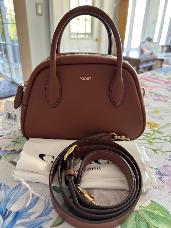 Coach Handbags - Coach Borough Bowling Bag in color Saddle with Gold Hardware